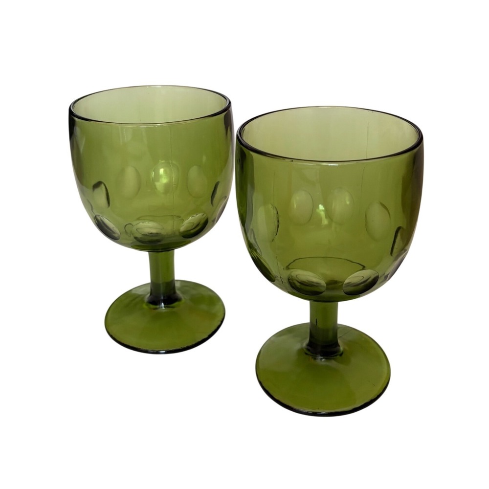 Vintage Bartlett‎ Collins Thumbprint Goblets (Set of 2)